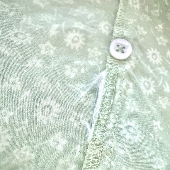 Madewell Jennifer Size 4 V-neck Button Front Pastel Green Floral Mini Sun Dress - Picture 16 of 16